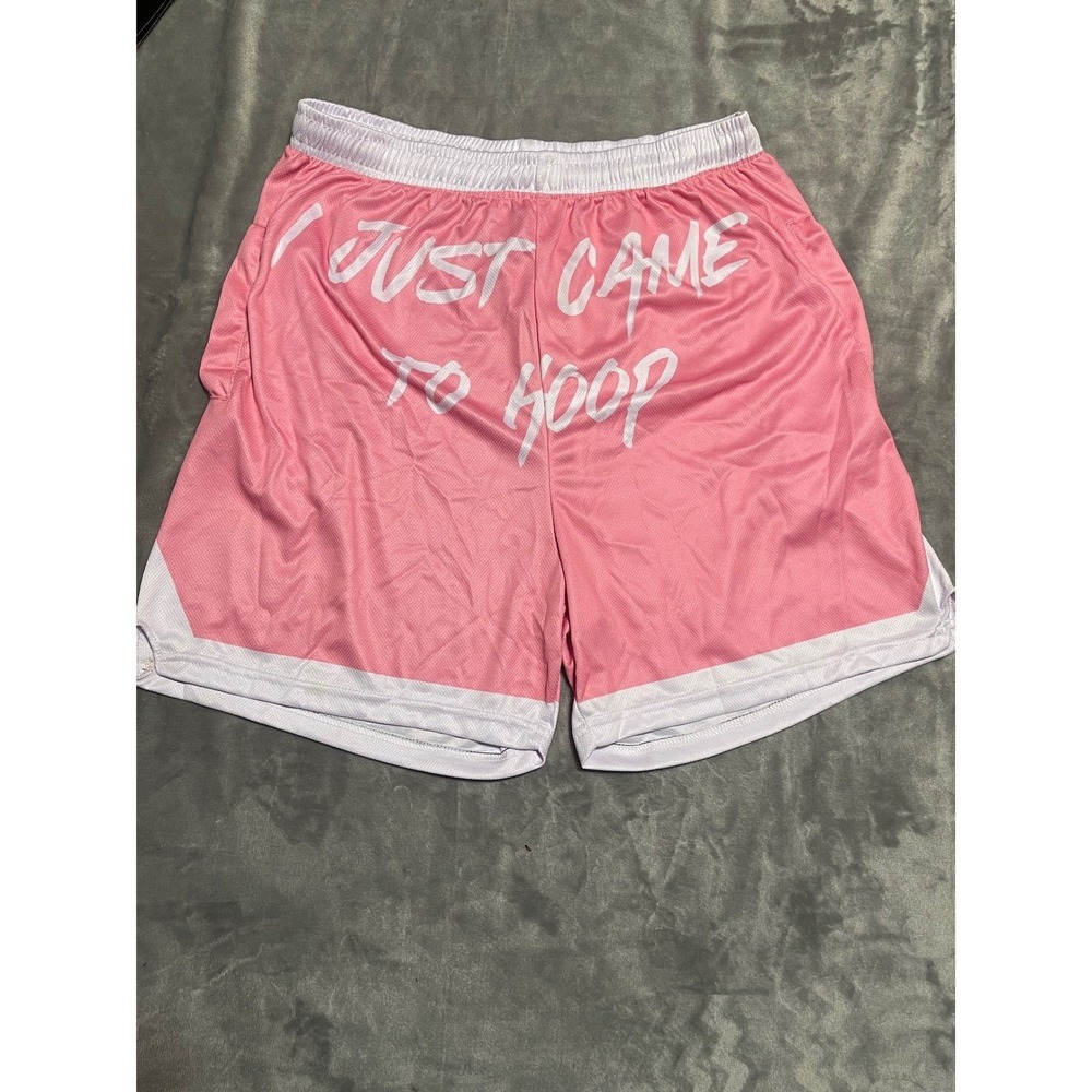 I Just Came to Hoop Pink‎ Basketball Shorts with Pockets Medium
